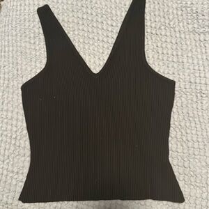 House of Harlow 1960 black ribbed tank